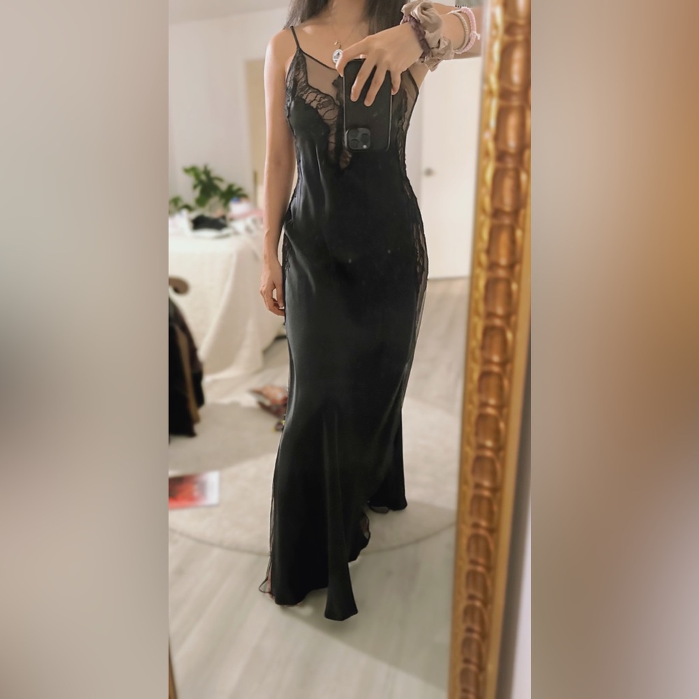 RARE Vintage Victoria’s Secret Silk Maxi Dress with Mesh/Lace details